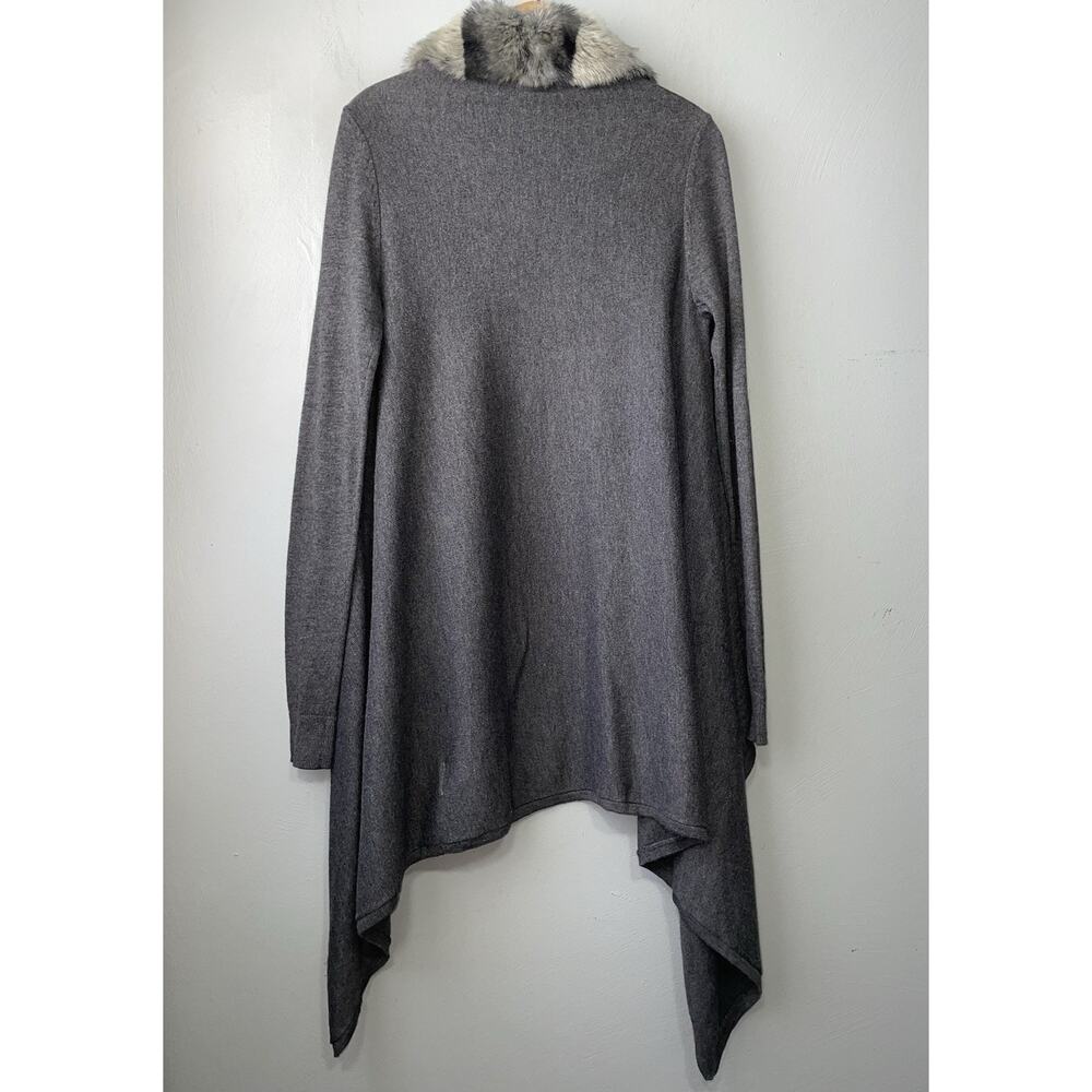 Faux Fur Trimmed Duster Size S Witchy Mobwife Fairy Grunge Cardigan Asymmetrical - Picture 4 of 8